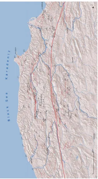 Fig. 7 . Map of the North Anatolian Fault Zone (fault lines digitized from Aksay et al