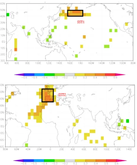Table 2. The correlation between streamﬂow/area rainfall and climate predictors chosen in this study∗.