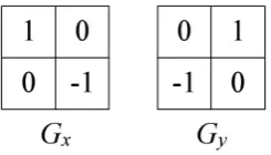 Figure 1. Roberts operator template. 