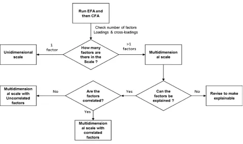 Figure 5. The process of dimensionality evaluation of the scale under development and issues related with it