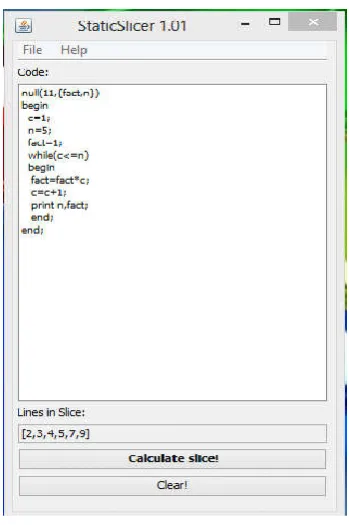 Fig. 6. Slicing point calculation using static slicer                      