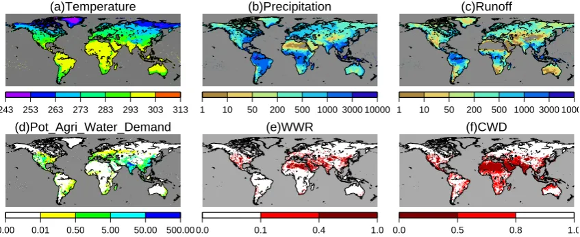 Fig. 3. Global pattern of change (difference) in mean annual temperature from the baseline period [K].
