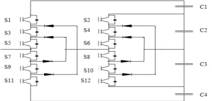 Fig. 1Seven level multiple polediode clamped network.