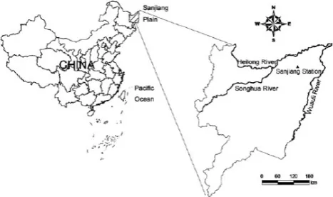 Table 1. Characteristics of the seven studying sites in the SanjiangPlain, Northeastern China.