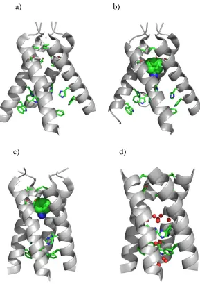 Figure 1.14 | Structures of A/M2TM used for M2 inhibitor design. a) X-ray structure, PDB: 3BKD
