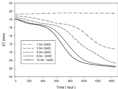 Fig. 2. The synthetic model structure used in the sensitivity analysis of the GWSiB. The results from the output cell located in the center ofthe platform are used for the analysis.1  