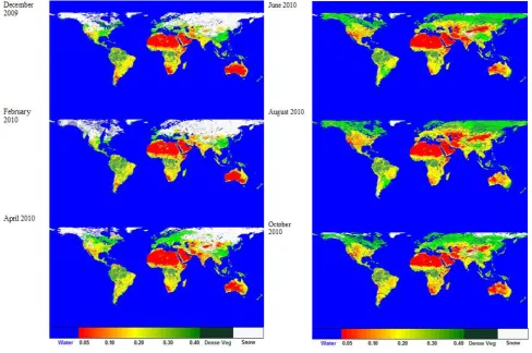 Fig. 12. (a) SMC maps (in mobtained in June, August, and October 2010, by using HydroAlgo