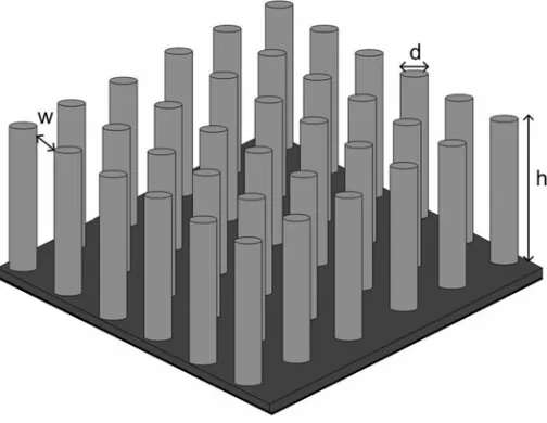 Figure 1.1 Illustration of high aspect-ratio micropillar array. 
