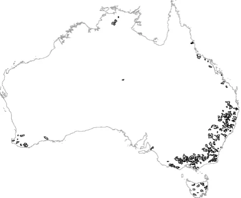 Fig. 1. Location of the 278 Australian catchments for which streamflow data were used in the  Location of the 278 Australian catchments for which stream-ﬂow data were used in the analysis.