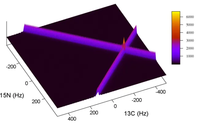 Figure 2.7 An example of the resulting spectrum after a single step two-dimensional Fourier transform