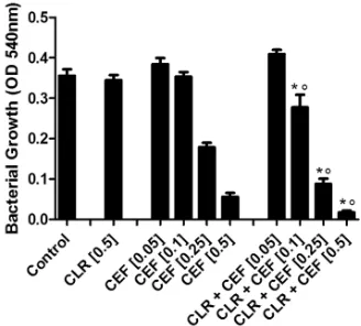 Table 2. The effects of clarithromycin (CLR, 5 mg/L) on the erm
