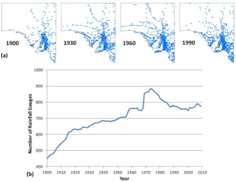Fig. 6 it can be seen that the differences across the three grid-ded datasets vary. The percentage differences between thethree datasets at point three are relatively small whereas atother points the differences in annual rainfall are quite large,ranging b