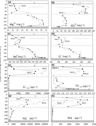 Fig. 4. Representative deep aquifer proﬁles obtained in sequential sampling campaigns.volatile organic compounds (VOCs)
