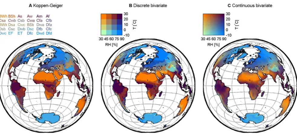 Fig. 2. Global distribution of climate zones.et al. (2006). (A): K¨oppen-Geiger classiﬁcation