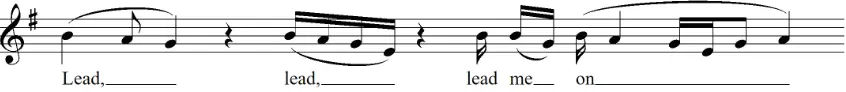 Figure 4.2. Aretha Franklin’s opening line of “Precious Lord, Part 1,” the three note 