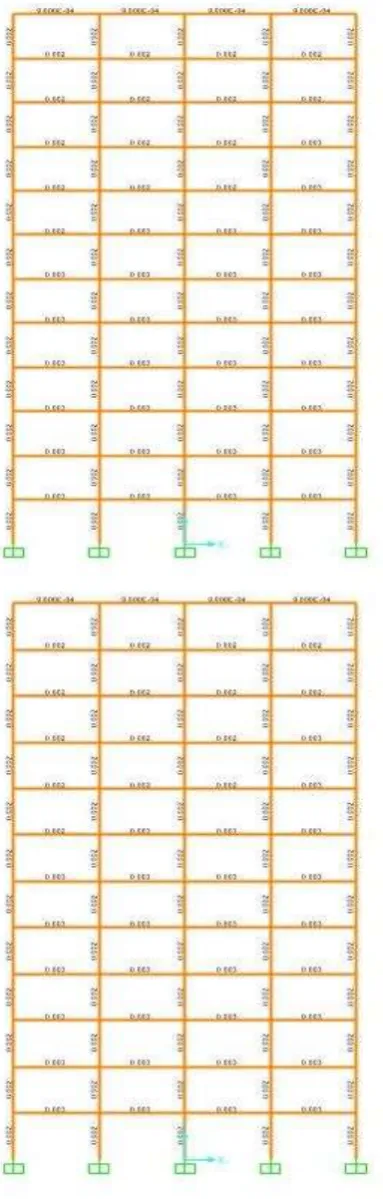 Fig 5& 6 Comparison of Hinge formation at performance for Twelve Storey R.C.C frame designed with 