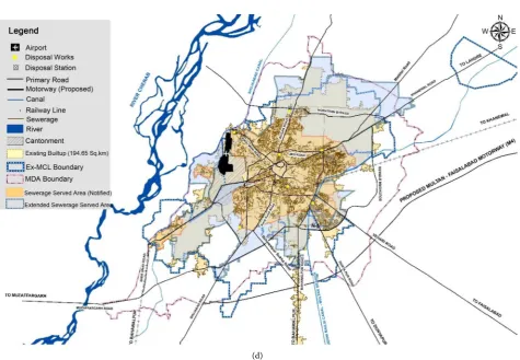 Figure 8. (a) Population density along the roads; (b) Population density along the roads; (c) Population density along the roads; (d) Population density along the roads