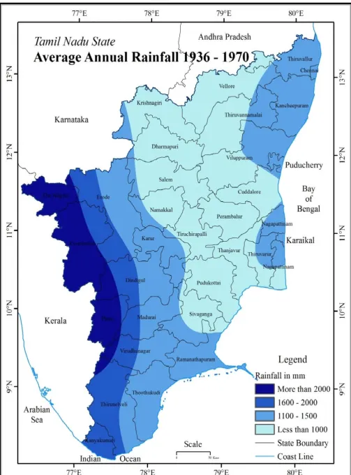Figure 4. Average Annual Rainfall 1936 - 1970 