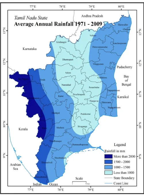 Figure 5. Average Annual Rainfall 1971 - 2009 