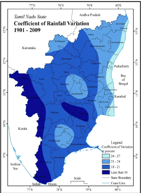 Figure 7. Coefficient of Rainfall Variation 1901 - 2009 