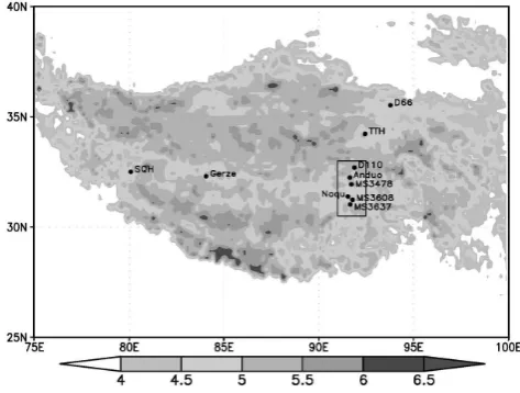 Figure 2 shows the observing network. To achieve a bet-ter representativeness of the entire Plateau, the observationalsites were deployed along a north-south transect and a west-