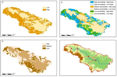Figure 4: Characteristic layers of geographical data for the schematization of the surface 