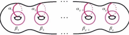 Figure 1. A representative of a canonical basis for H1(g;  ). 