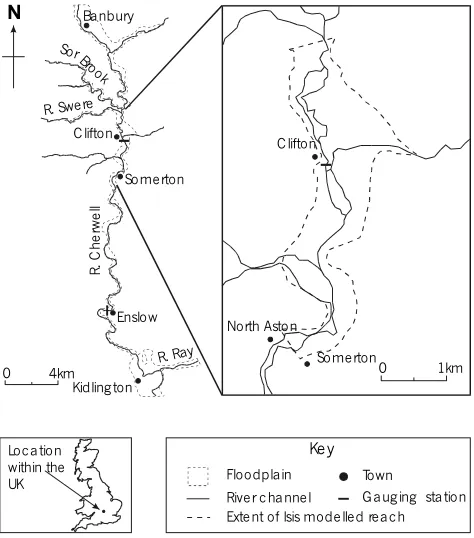 Fig. 1. Location of the Cherwell and floodplain studied