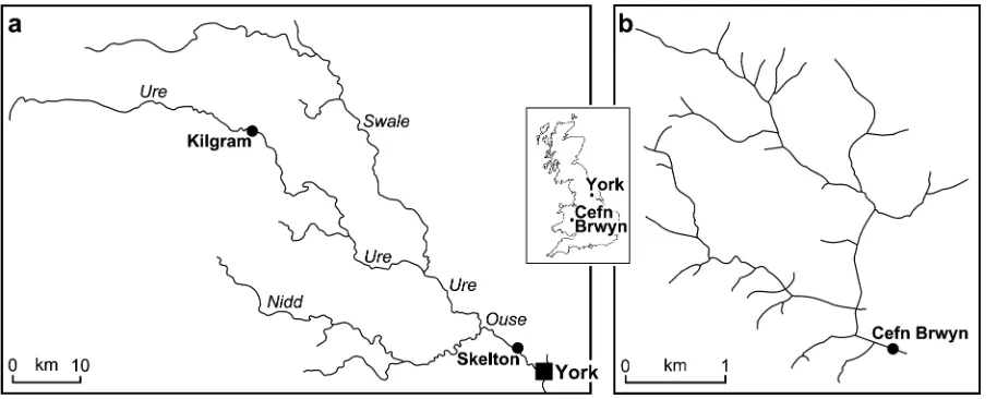 Fig. 1. Location of the River Ouse and Upper River Wye catchments