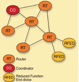 Figure 2. Zigbee network mesh topology. 