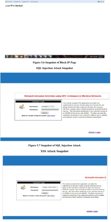 Figure 5.7 Snapshot of SQL Injection Attack 