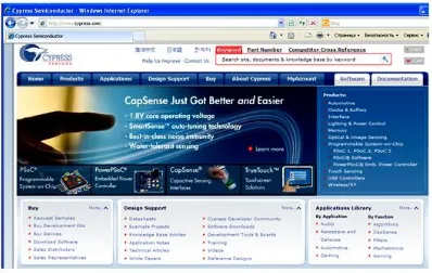 Figure 4. Detail of Web pages Cypress Semiconductor   [www.cypress.com]  