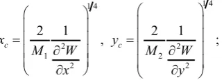 Figure 1. Different parabolic ap-proximations of the electron potential energy V(x). Curve 1 is V(x), 2, 3, 4 are parabolic approximations at dif-ferent values of xc