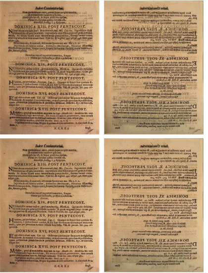 Figure 4.13: Colour bleed-through restoration results on a sample full document image fromoutside the database,and verso sides, which is not removed in the restored result
