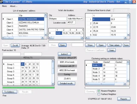 Figure 2. Main GUI of “the carpooler”. 