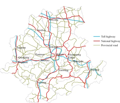 Figure 1. The high-grade transport network distribution. 