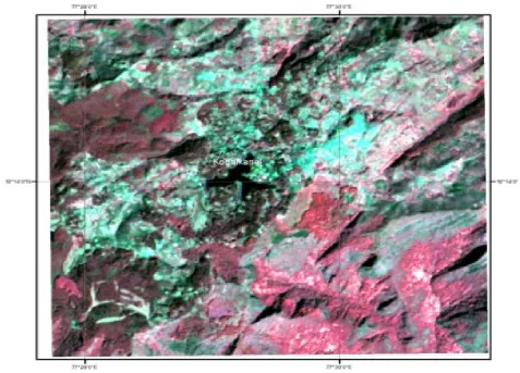 Figure 1. False Colour Composite (FCC) of Kodaikanal study area   