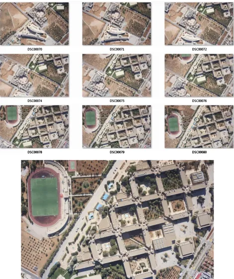 Figure 5. Illustration of the UAV-image taken with the visible camera at 400 m in the test site, the zoomed image is the image No