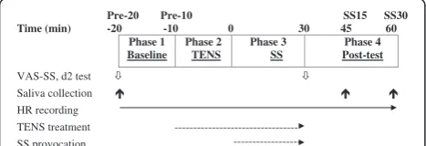 Figure 1 Schematic illustration of the experimental protocol.Empty arrows indicate objective assessments and solid arrowsindicate subjective assessments