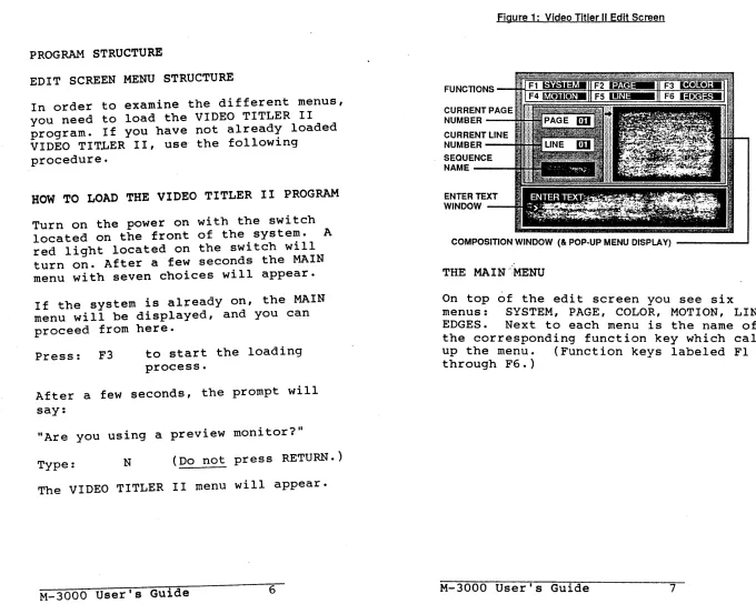 Figure 1: Video Titler II Edit Screen 