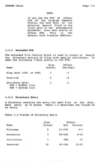 Table 1.2 Fields of Directory Entry 