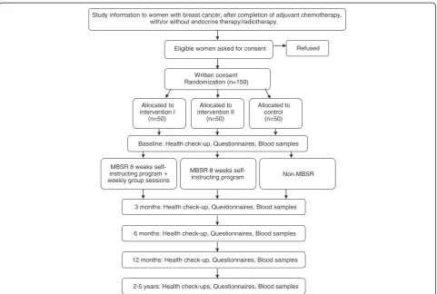 Figure 1 Study design including enrollment, allocation and follow-up. MBSR = Mindfulness Based Stress Reduction.