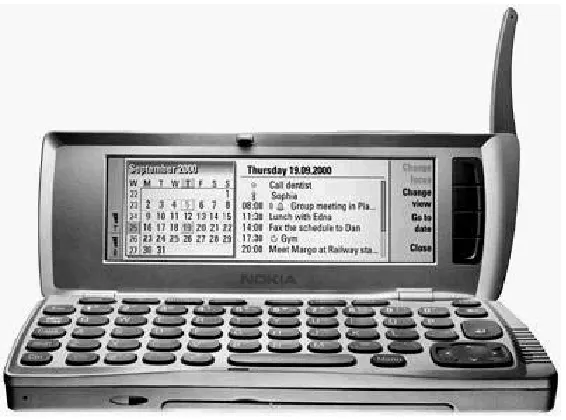 Figure 1-7. This is a complex mobile phone offered by Nokia. Asphones gain functionality such as e-mail and Web browsing, theyIndex
