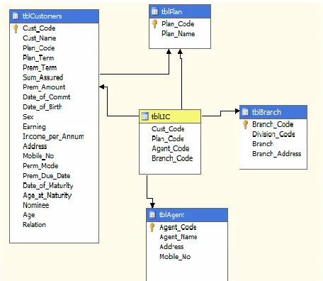 Figure 3. A sample of star schema. 