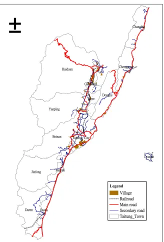 Figure 2. Taitung county road system. 