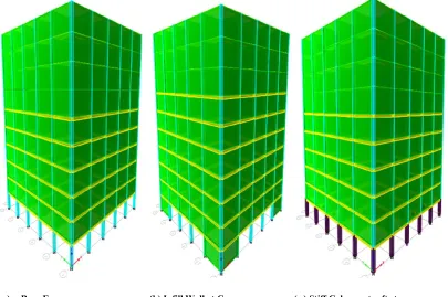 Fig. 7. ETABS Modeled 3D Structures  