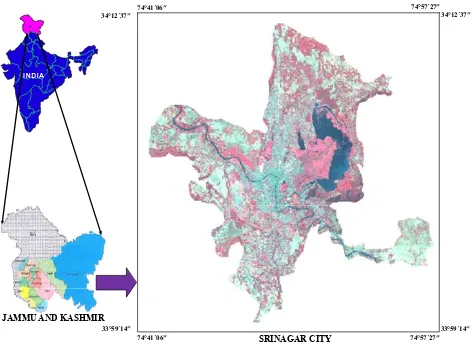 Figure 1. Location map of Srinagar city.