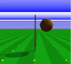 Figure 7. The relation between virtual velocity and position of basketball ball.  