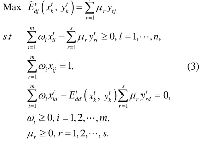 Table 2. A generalized cross-efficiency matrix (CEM). 