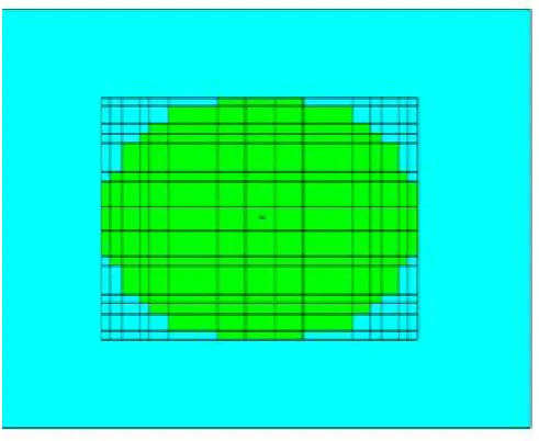 Fig. 4. Density distribution of the neutron flux according XZ in the shieldof the benchmark NESDIP